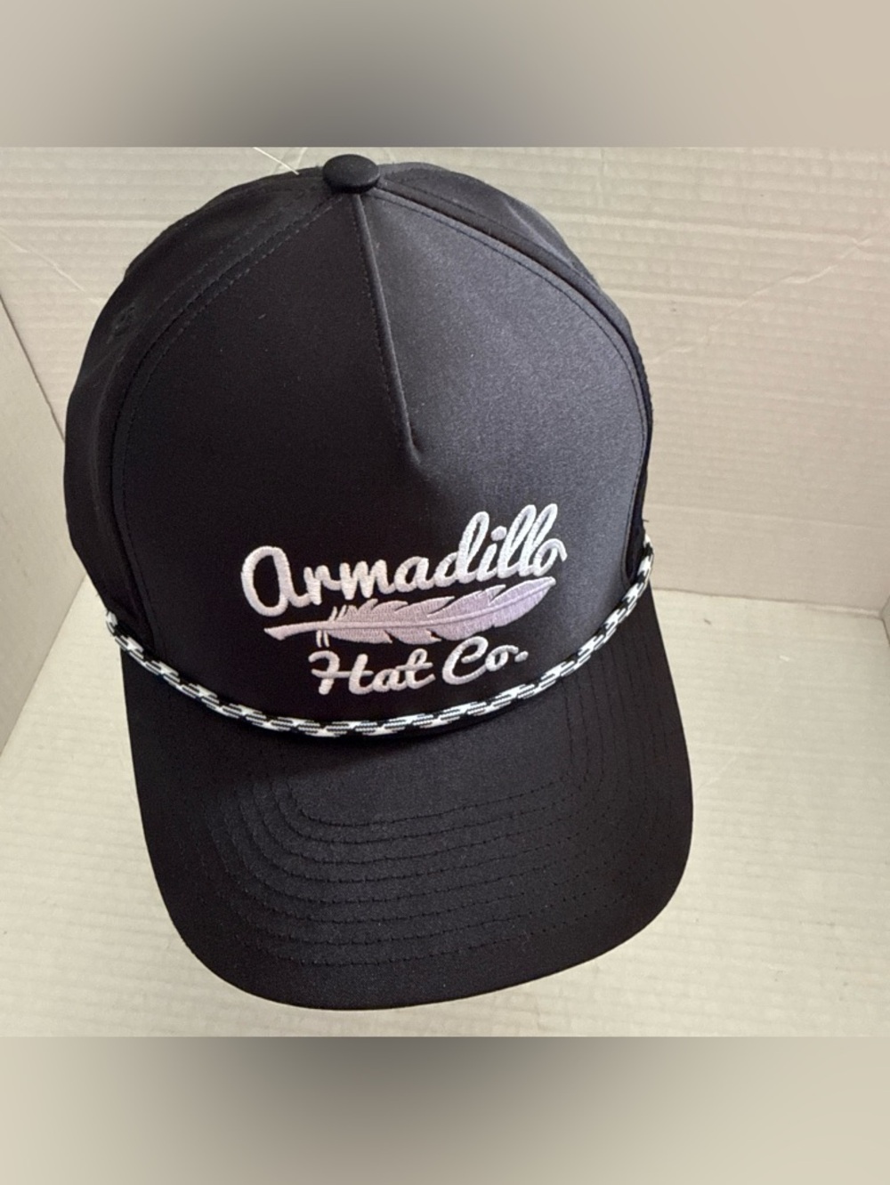 Armadillo Hat Co  Dark Fader Black  5 Panel SnapBack Trucker Hat New